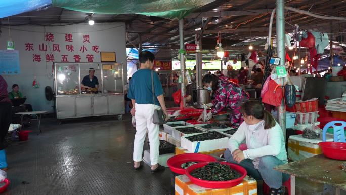 福建漳州菜市场 海鲜市场 鱼虾鲍鱼扇贝