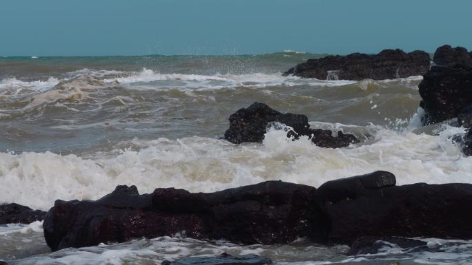 海洋海浪海涨潮潮起潮落大海海水海浪拍岸