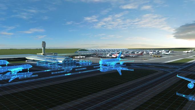 民航客机飞行起飞飞机机场科技航空数字航空