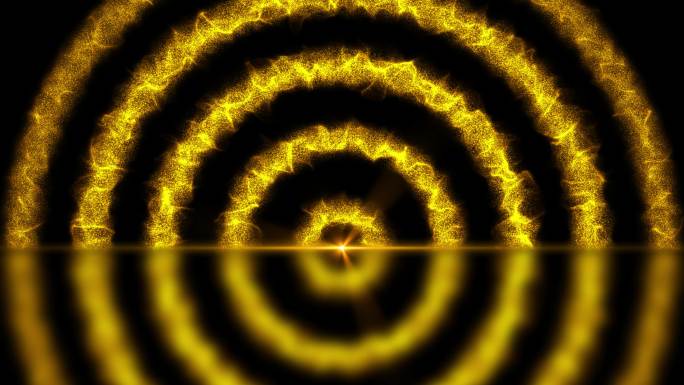 金色圆形向外扩散粒子舞台背景