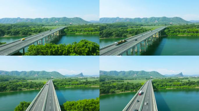 青山绿水河流桥梁高速公路