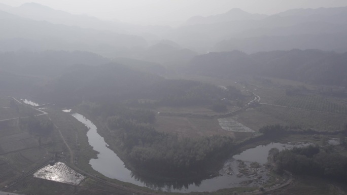 江西宜春山村航拍