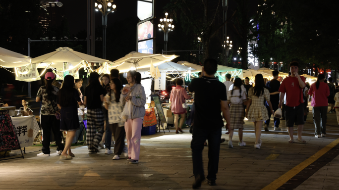 夜市人流延时