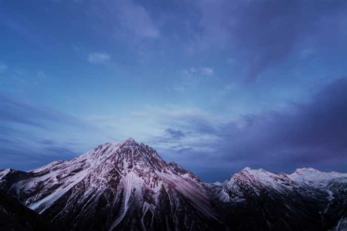 雅拉雪山星空日转夜延时摄影 四川宣传