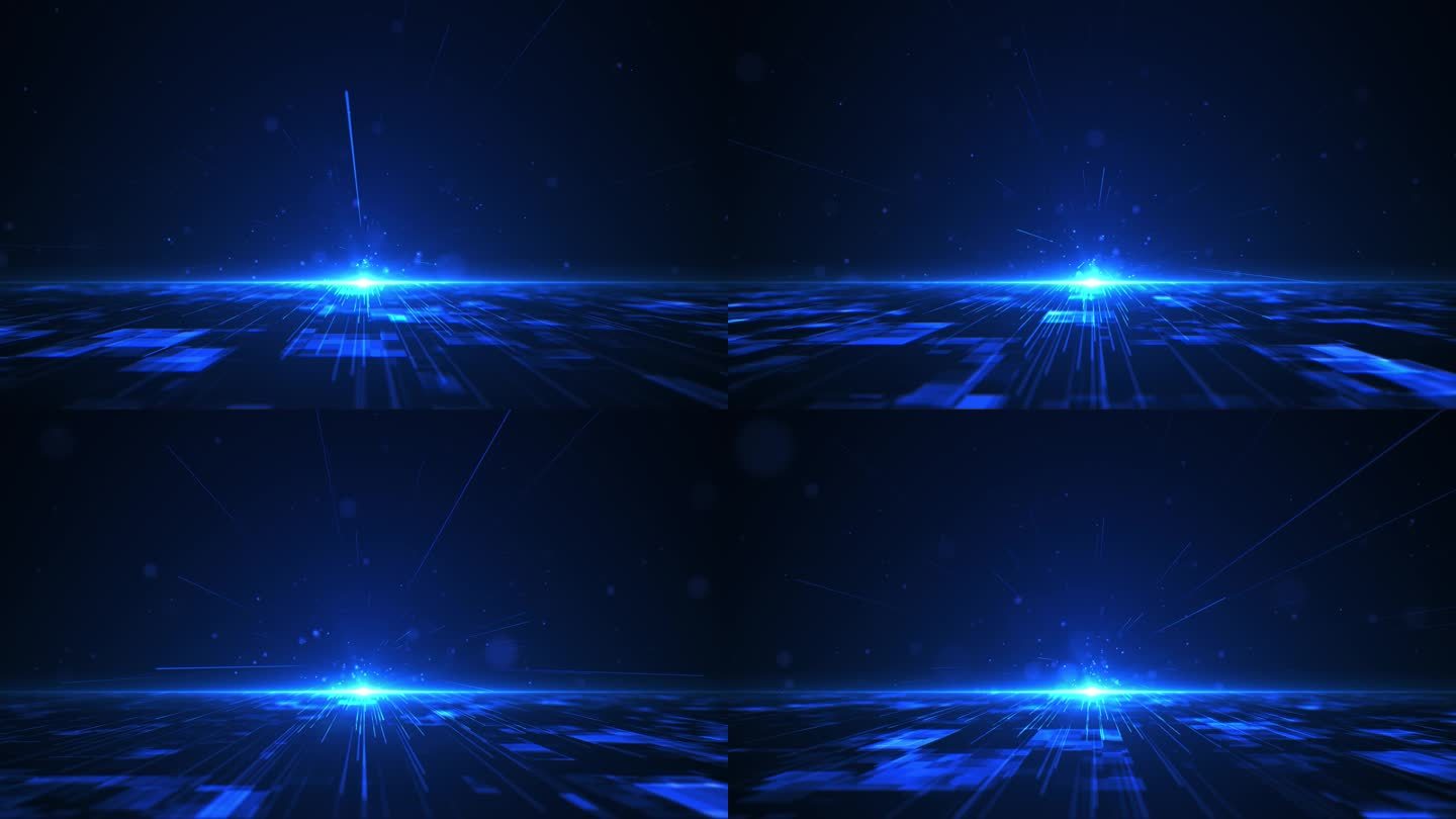 4K科技蓝色粒子线条背景视频