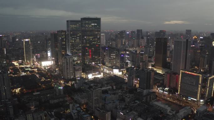 成都 城市  航拍 地标 夜景