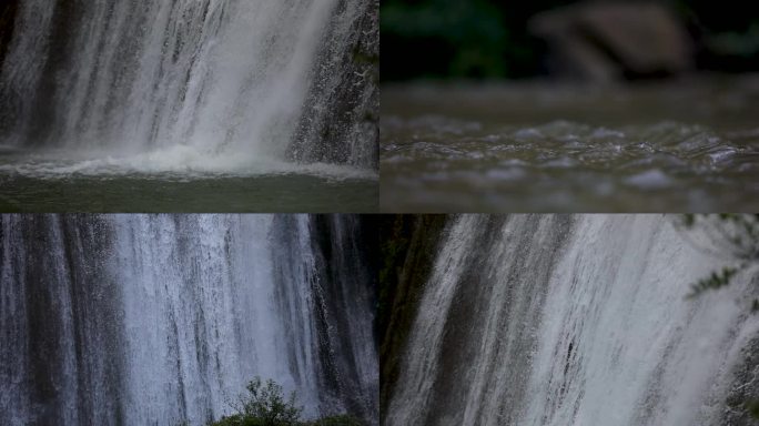 高山瀑布流水升格镜头