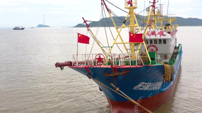 浙江 渔船   航拍  实拍视频 大海
