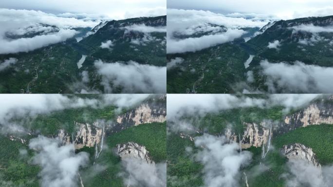 山区雨后云海仙境航拍4K