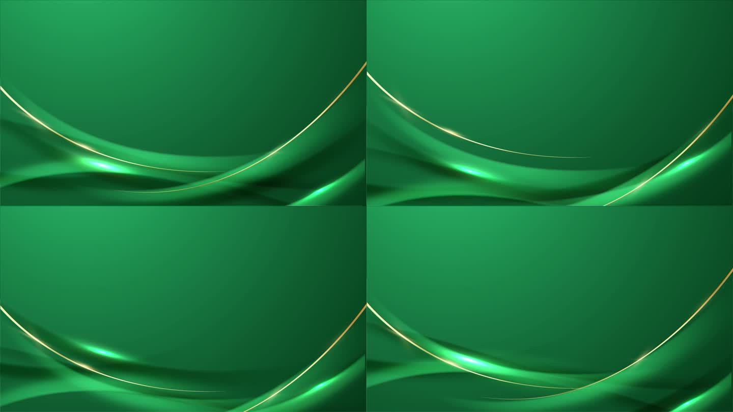 绿色渐变光效抽象曲线背景