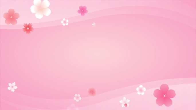 粉红小花动态曲线条背景