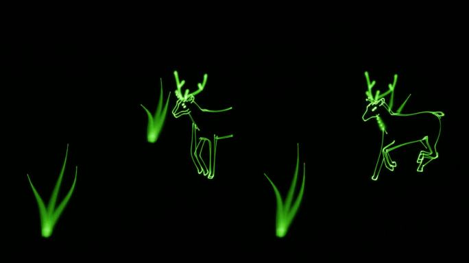 激光投影 梅花鹿