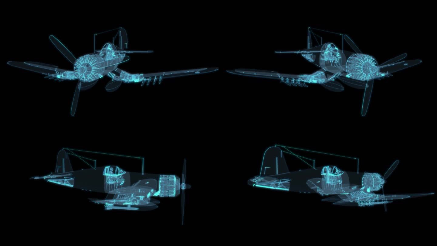 宇宙飞船6科幻透明网格线框机械机甲飞行器