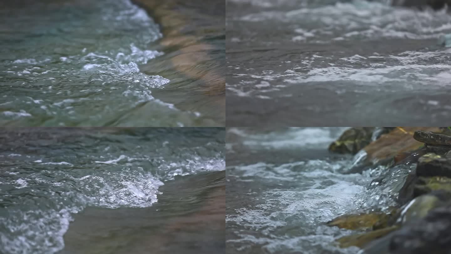 溪流水流河流特写升格