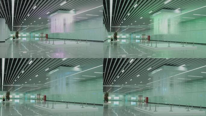 4K实拍羊城广州天河公园地铁站宽敞的站厅