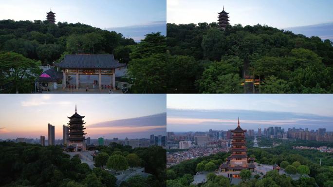 佛山南海魁星阁千灯湖日落夕阳航拍