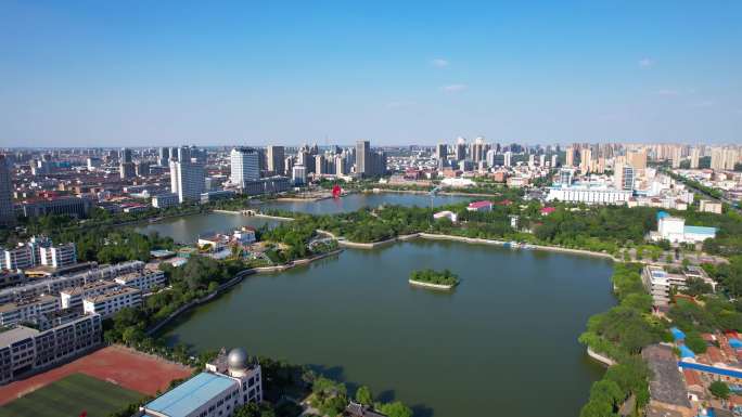 【4K德州】新湖风景区 世纪广场