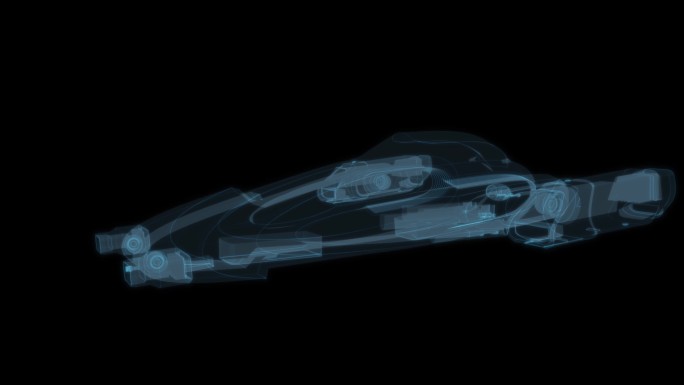 宇宙飞船3科幻透明网格线框机械机甲飞行器