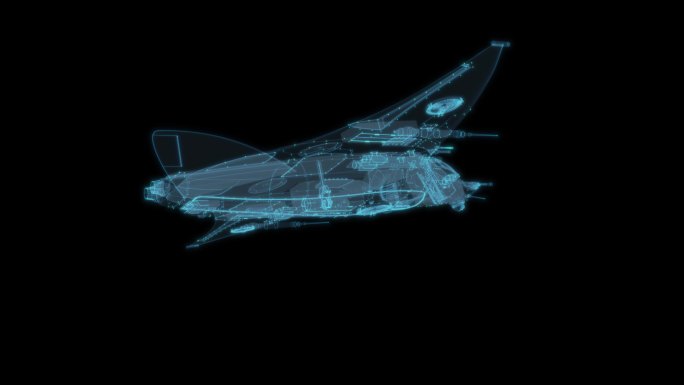宇宙飞船11幻透明网格线框机械机甲飞行器