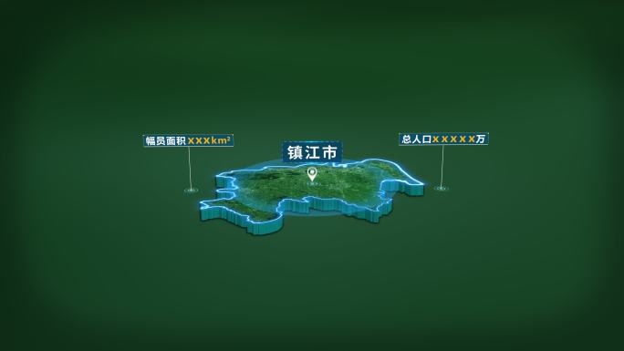 4K大气江苏省镇江市面积人口基本信息展示