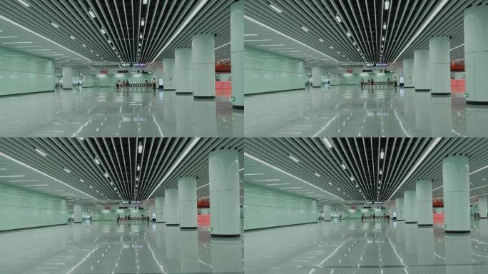 4K实拍羊城广州天河公园地铁站宽敞的站厅
