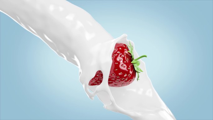 牛奶草莓碰撞