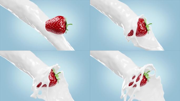 牛奶草莓碰撞
