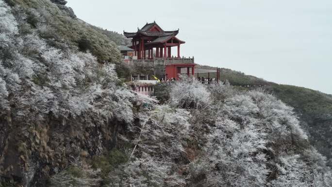 贵州梵净山雪景