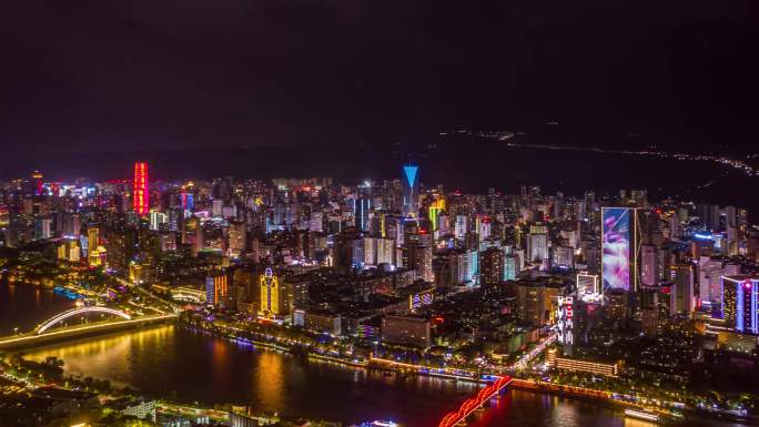 兰州黄河夜景延时