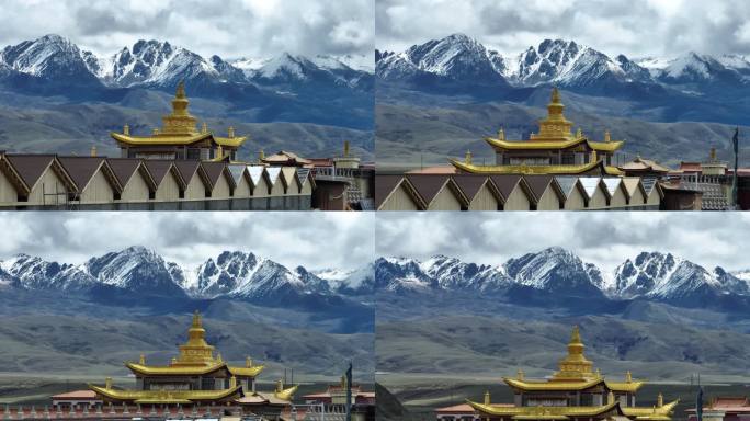 川西塔公寺航拍穿云金延时鱼子西雅拉雪长焦