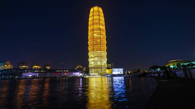 郑州延时摄影 金水区玉米楼夜晚街道延时