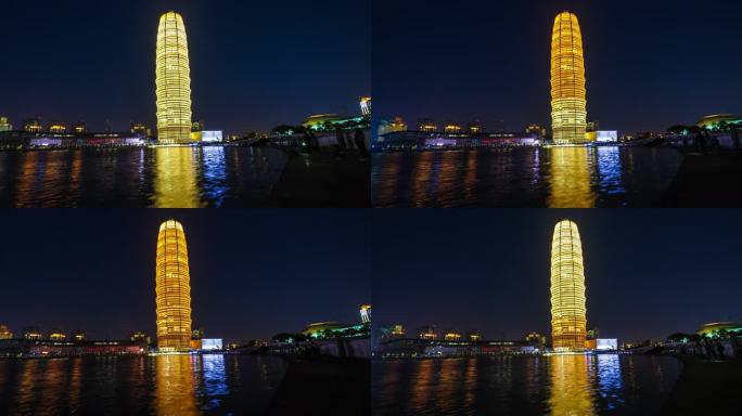 郑州延时摄影 金水区玉米楼夜晚街道延时
