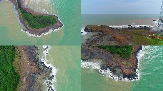 海南雷公岛火山遗址海岸线航拍