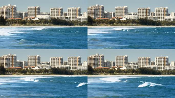 4K拍摄海南万宁日月湾沿海海浪风光