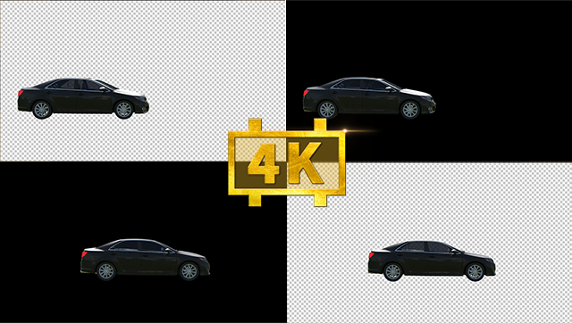 4K汽车侧面行驶（带通道）