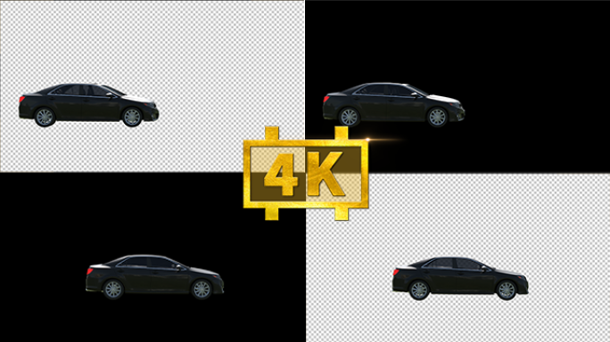 4K汽车侧面行驶（带通道）