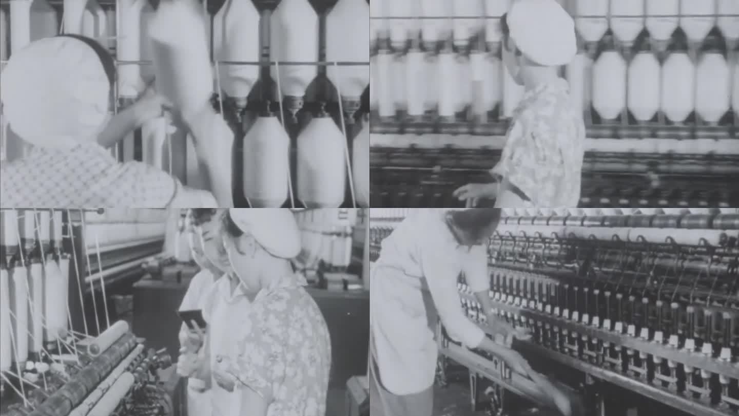 60年代 青岛国棉六厂 纺织女工 纺织厂