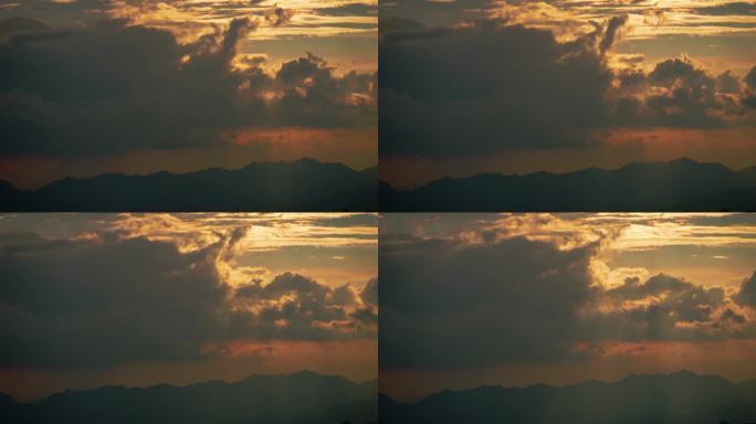 远山自然阳光光照云层延时自然天空云景风景