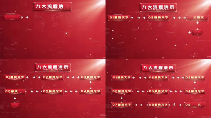 科技红色文字字幕9大流程