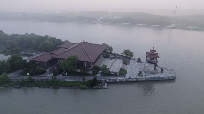 航拍上海浦江之首旅游景区全景