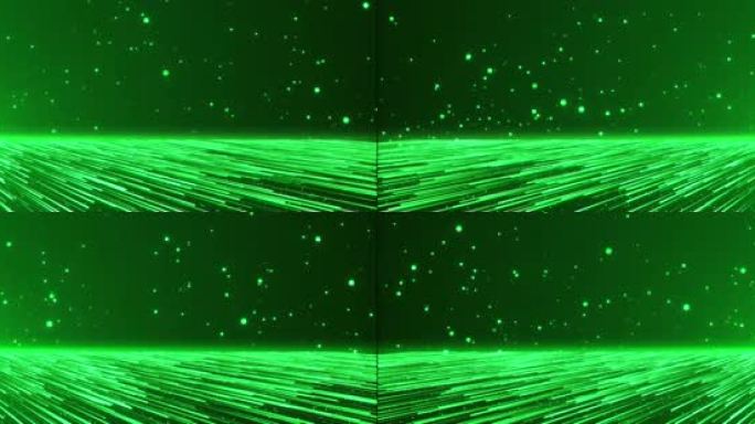 绿色宽屏粒子线条流动