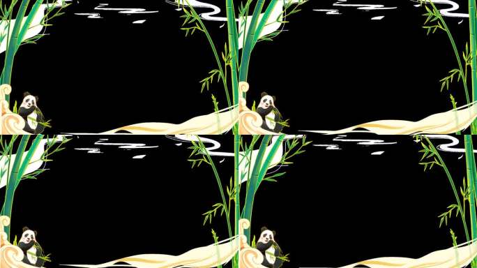 大熊猫插画边框素材