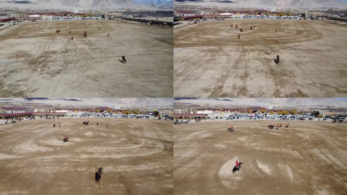 航拍新疆南疆塔县春节人文叼羊比赛