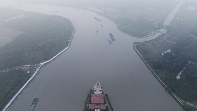 航拍上海浦江之首旅游景区全景