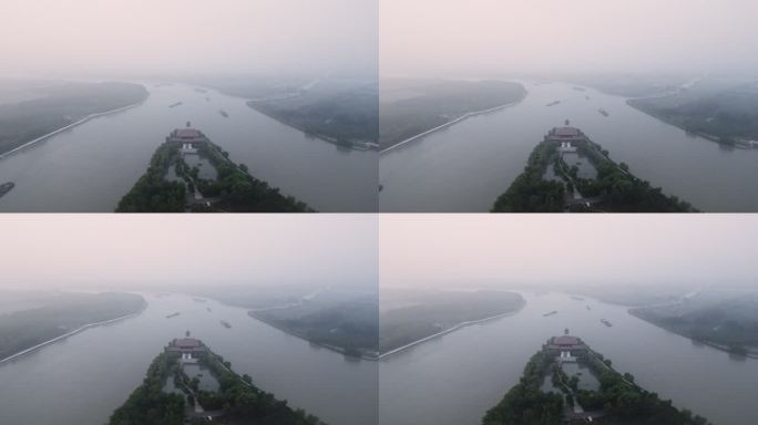 航拍上海浦江之首旅游景区全景