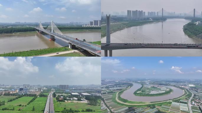 4k航拍武汉汉江中法友谊大桥