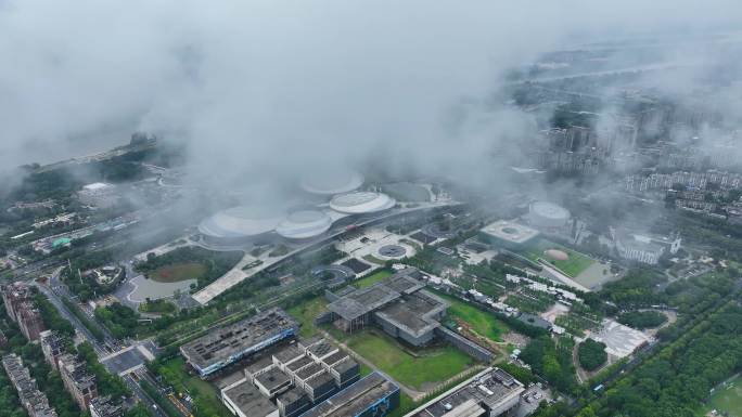 航拍南京江苏大剧院