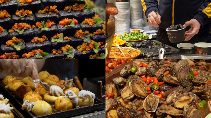 4K长沙旅游美食小吃路边摊网红打卡合集