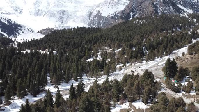 航拍新疆南疆帕米尔高原雪山冰川景色