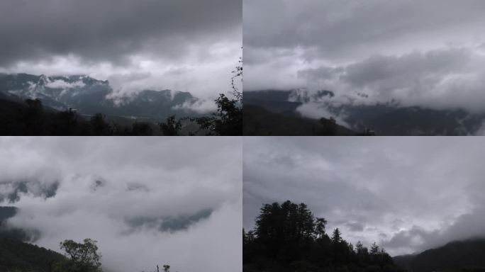 云雾缭绕山区阴天阴云密布山雨欲来风云变幻